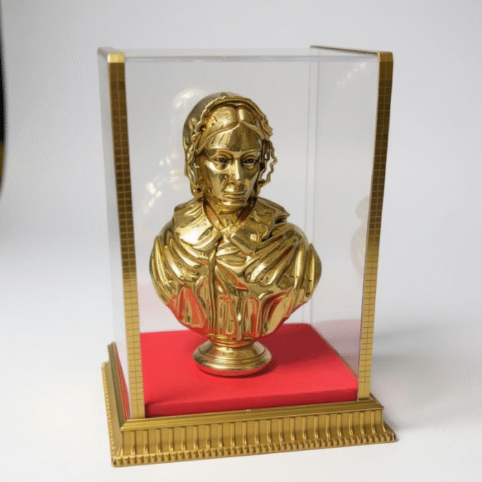Uniquely Med Florence Nightingale Gold-Plated Decorative Bust Figurine, Classical Style Sculpture - Image 1