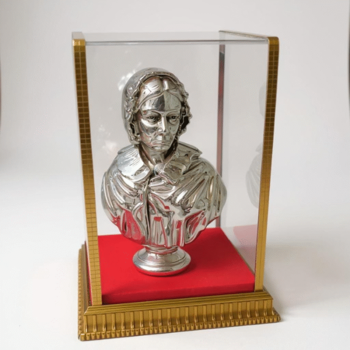 Uniquely Med Florence Nightingale Silver-Plated Decorative Sculpture,Bust Figurine, Classical Style Sculpture - Image 1