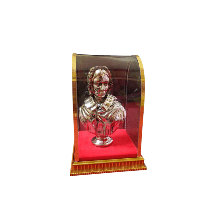 Antique Silver Finish FLORENCE NIGHTINGALE with Acrylic Box Case (Round) - Image 1